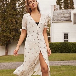 UO Melanie Button Down Floral Midi Dress